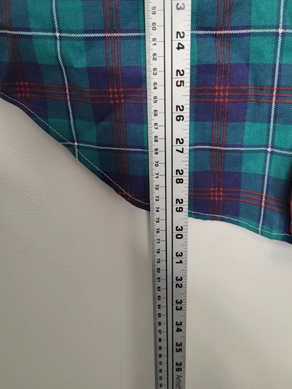 Vintage 90s 80s Caribou mixed plaid thermal button front short sleeve cabincore - Picture 7 of 7